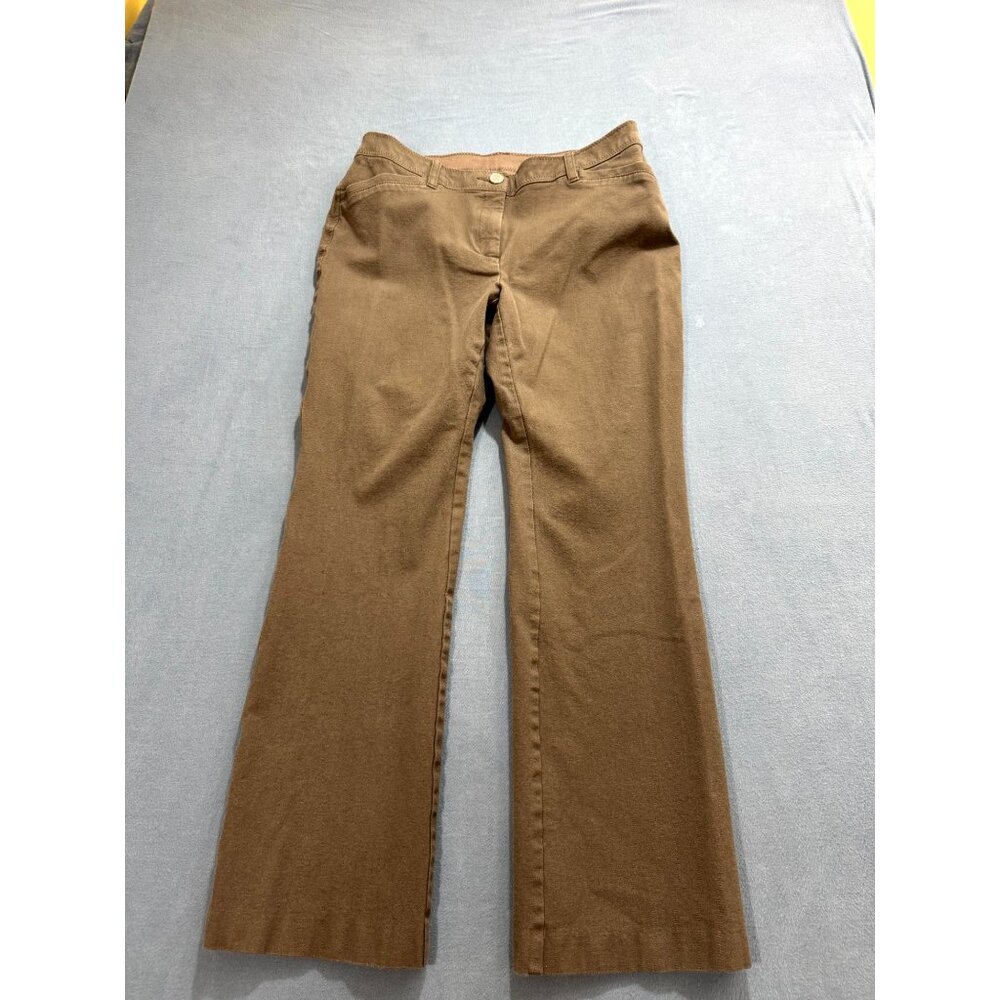 Chico's Women's Boot Cut Jeans Stretch Flat Front Camel Brown Size 1 Regular